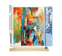 Figured'Art Peinture par Numéro Adulte Beauté en Couleurs - Activité Manuelle Kit de Loisir Créatif DIY Numéro d'Art Complet - 40x50cm avec châssis en bois à monter