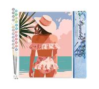 Figured'Art Peinture par Numéro Adulte Beauté estivale - Activité Manuelle Kit de Loisir Créatif DIY Numéro d'Art Complet - 40x50cm sans châssis en bois