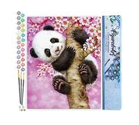 Figured'Art Peinture par Numéro Adulte Bébé Panda - Activité Manuelle Kit de Loisir Créatif DIY Numéro d'Art Complet - 40x50cm sans châssis en bois