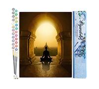 Figured'Art Peinture par Numéro Adulte Bouddhisme en Asie - Activité Manuelle Kit de Loisir Créatif DIY Numéro d'Art Complet - 40x50cm sans châssis en bois