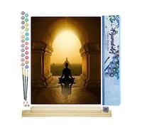Figured'Art Peinture par Numéro Adulte Bouddhisme en Asie - Activité Manuelle Kit de Loisir Créatif DIY Numéro d'Art Complet - 40x50cm avec châssis en bois à monter