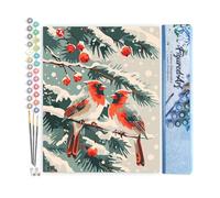 Figured'Art Peinture par Numéro Adulte Cardinal d'Hiver - Activité Manuelle Kit de Loisir Créatif DIY Numéro d'Art Complet - 40x50cm sans châssis en bois
