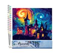 Figured'Art Peinture par Numéro Adulte Château fantastique - Activité Manuelle Kit de Loisir Créatif DIY Numéro d'Art Complet - 40x50cm sans châssis en bois