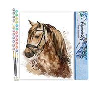 Figured'Art Peinture par Numéro Adulte Cheval brun - Activité Manuelle Kit de Loisir Créatif DIY Numéro d'Art Complet - 40x50cm sans châssis en bois