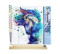 Figured'Art Peinture par Numéro Adulte Cheval coloré - Activité Manuelle Kit de Loisir Créatif DIY Numéro d'Art Complet - 40x50cm avec châssis en bois à monter