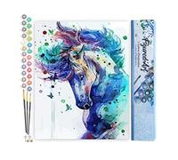 Figured'Art Peinture par Numéro Adulte Cheval coloré - Activité Manuelle Kit de Loisir Créatif DIY Numéro d'Art Complet - 40x50cm sans châssis en bois