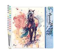 Figured'Art Peinture par Numéro Adulte Cheval peint - Activité Manuelle Kit de Loisir Créatif DIY Numéro d'Art Complet - 40x50cm sans châssis en bois