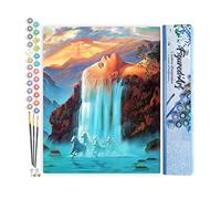 Figured'Art Peinture par Numéro Adulte Chute d'Eau Chevelure - Activité Manuelle Kit de Loisir Créatif DIY Numéro d'Art Complet - 40x50cm sans châssis en bois