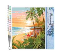 Figured'Art Peinture par Numéro Adulte Club de surf - Activité Manuelle Kit de Loisir Créatif DIY Numéro d'Art Complet - 40x50cm sans châssis en bois