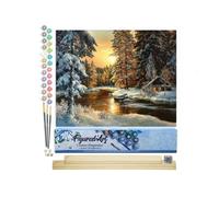 Figured'Art Peinture par Numéro Adulte Coucher de Soleil en Forêt - Kit DIY Numéro d'Art - 40x50cm avec châssis en bois à monter