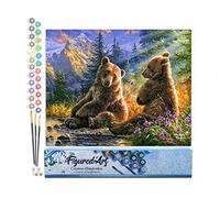 Figured'Art Peinture par Numéro Adulte Couple d'ours - Activité Manuelle Kit de Loisir Créatif DIY Numéro d'Art Complet - 40x50cm sans châssis en bois