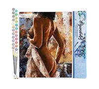 Figured'Art Peinture par Numéro Adulte Courbes Estompées - Activité Manuelle Kit de Loisir Créatif DIY Numéro d'Art Complet - 40x50cm sans châssis en bois