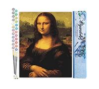 Figured'Art Peinture par Numéro Adulte Da Vinci Mona Lisa La Joconde - Activité Manuelle Kit de Loisir Créatif DIY Numéro d'Art Complet - 40x50cm sans châssis en bois