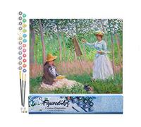 Figured'Art Peinture par Numéro Adulte Dans les bois de Giverny - Monet - Activité Manuelle Kit de Loisir Créatif DIY Numéro d'Art Complet - 40x50cm sans châssis en bois