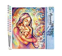 Figured'Art Peinture par Numéro Adulte Dans les bras de sa Mère - Activité Manuelle Kit de Loisir Créatif DIY Numéro d'Art Complet - 40x50cm sans châssis en bois