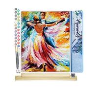 Figured'Art Peinture par Numéro Adulte Danse de Salon - Activité Manuelle Kit de Loisir Créatif DIY Numéro d'Art Complet - 40x50cm avec châssis en bois à monter