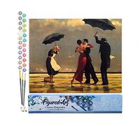 Figured'Art Peinture par Numéro Adulte Danseurs rétro sur la Plage - Activité Manuelle Kit de Loisir Créatif DIY Numéro d'Art Complet - 40x50cm sans châssis en bois