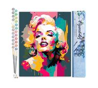 Figured'Art Peinture par Numéro Adulte Diva Abstraite - Activité Manuelle Kit de Loisir Créatif DIY Numéro d'Art Complet - 40x50cm sans châssis en bois