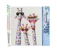 Figured'Art Peinture par Numéro Adulte Famille Girafes Pop art - Activité Manuelle Kit de Loisir Créatif DIY Numéro d'Art Complet - 40x50cm sans châssis en bois