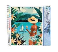 Figured'Art Peinture par Numéro Adulte Femme et océan - Activité Manuelle Kit de Loisir Créatif DIY Numéro d'Art Complet - 40x50cm sans châssis en bois