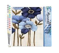 Figured'Art Peinture par Numéro Adulte Fleurs bleues - Activité Manuelle Kit de Loisir Créatif DIY Numéro d'Art Complet - 40x50cm sans châssis en bois