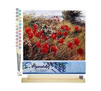 Figured'Art Peinture par Numéro Adulte Fleurs champêtres - Activité Manuelle Kit de Loisir Créatif DIY Numéro d'Art Complet - 40x50cm avec châssis en bois à monter