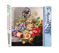 Figured'Art Peinture par Numéro Adulte Fleurs et Fruits - Herman Henstenburgh - Activité Manuelle Kit de Loisir Créatif DIY Numéro d'Art Complet - 40x50cm sans châssis en bois