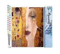 Figured'Art Peinture par Numéro Adulte Gustav Klimt - Activité Manuelle Kit de Loisir Créatif DIY Numéro d'Art Complet - 40x50cm sans châssis en bois