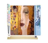 Figured'Art Peinture par Numéro Adulte Gustav Klimt - Activité Manuelle Kit de Loisir Créatif DIY Numéro d'Art Complet - 40x50cm avec châssis en bois à monter