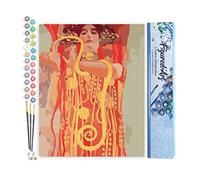 Figured'Art Peinture par Numéro Adulte Gustav Klimt Femme Serpent - Activité Manuelle Kit de Loisir Créatif DIY Numéro d'Art Complet - 40x50cm sans châssis en bois