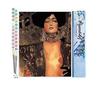 Figured'Art Peinture par Numéro Adulte Gustav Klimt Judith - Activité Manuelle Kit de Loisir Créatif DIY Numéro d'Art Complet - 40x50cm sans châssis en bois
