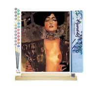 Figured'Art Peinture par Numéro Adulte Gustav Klimt Judith - Activité Manuelle Kit de Loisir Créatif DIY Numéro d'Art Complet - 40x50cm avec châssis en bois à monter