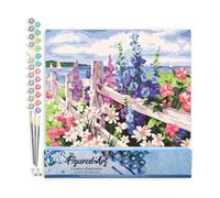 Figured'Art Peinture par Numéro Adulte Haie de Fleurs - Activité Manuelle Kit de Loisir Créatif DIY Numéro d'Art Complet - 40x50cm sans châssis en bois