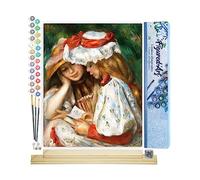 Figured'Art Peinture par Numéro Adulte Jeunes Filles Lisant - Renoir - Activité Manuelle Kit de Loisir Créatif DIY Numéro d'Art Complet - 40x50cm avec châssis en bois à monter