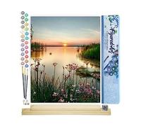 Figured'Art Peinture par Numéro Adulte Lac paisible - Activité Manuelle Kit de Loisir Créatif DIY Numéro d'Art Complet - 40x50cm avec châssis en bois à monter