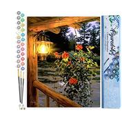 Figured'Art Peinture par Numéro Adulte Lanterne sous le porche - Activité Manuelle Kit de Loisir Créatif DIY Numéro d'Art Complet - 40x50cm sans châssis en bois