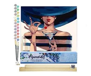 Figured'Art Peinture par Numéro Adulte l'heure de l'Apéritif - Activité Manuelle Kit de Loisir Créatif DIY Numéro d'Art Complet - 40x50cm avec châssis en bois à monter