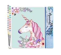 Figured'Art Peinture par Numéro Adulte Licorne rose - Activité Manuelle Kit de Loisir Créatif DIY Numéro d'Art Complet - 40x50cm sans châssis en bois