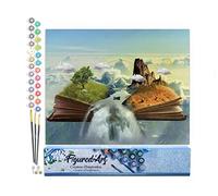 Figured'Art Peinture par Numéro Adulte Livre paysage - Activité Manuelle Kit de Loisir Créatif DIY Numéro d'Art Complet - 40x50cm sans châssis en bois