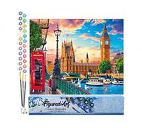 Figured'Art Peinture par Numéro Adulte Londres au printemps - Activité Manuelle Kit de Loisir Créatif DIY Numéro d'Art Complet - 40x50cm sans châssis en bois