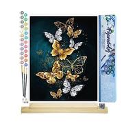 Figured'Art Peinture par Numéro Adulte Papillons féériques - Activité Manuelle Kit de Loisir Créatif DIY Numéro d'Art Complet - 40x50cm avec châssis en bois à monter