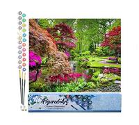 Figured'Art Peinture par Numéro Adulte Parc fleuri - Activité Manuelle Kit de Loisir Créatif DIY Numéro d'Art Complet - 40x50cm sans châssis en bois