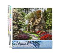 Figured'Art Peinture par Numéro Adulte Paysage de campagne - Activité Manuelle Kit de Loisir Créatif DIY Numéro d'Art Complet - 40x50cm sans châssis en bois