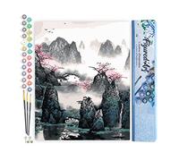 Figured'Art Peinture par Numéro Adulte Paysage de Chine - Activité Manuelle Kit de Loisir Créatif DIY Numéro d'Art Complet - 40x50cm sans châssis en bois