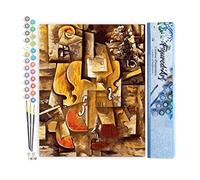 Figured'Art Peinture par Numéro Adulte Picasso Violon et Raisins - Activité Manuelle Kit de Loisir Créatif DIY Numéro d'Art Complet - 40x50cm sans châssis en bois