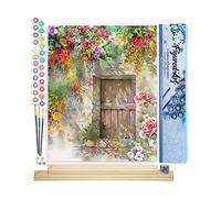 Figured'Art Peinture par Numéro Adulte Porte de la Cave - Activité Manuelle Kit de Loisir Créatif DIY Numéro d'Art Complet - 40x50cm avec châssis en bois à monter