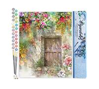 Figured'Art Peinture par Numéro Adulte Porte de la Cave - Activité Manuelle Kit de Loisir Créatif DIY Numéro d'Art Complet - 40x50cm sans châssis en bois