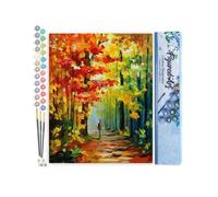 Figured'Art Peinture par Numéro Adulte Promenade solitaire en Forêt - Kit de Loisir Créatif DIY Numéro d'Art - 40x50cm sans châssis