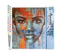 Figured'Art Peinture par Numéro Adulte Regard de Femme - Activité Manuelle Kit de Loisir Créatif DIY Numéro d'Art Complet - 40x50cm sans châssis en bois