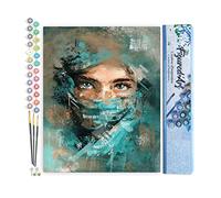Figured'Art Peinture par Numéro Adulte Regard envoutant - Activité Manuelle Kit de Loisir Créatif DIY Numéro d'Art Complet - 40x50cm sans châssis en bois